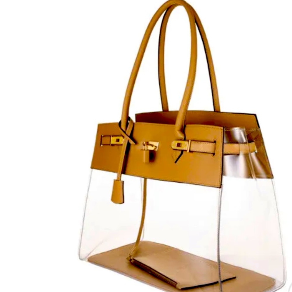 DeVesi De Tropicale 40 Camel Vegan Plastic Tote New
